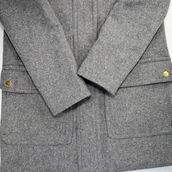J.Crew Mercantile 00 Heathered Gray Vail Park Wool Blend Hooded Winter Coat - Picture 7 of 9
